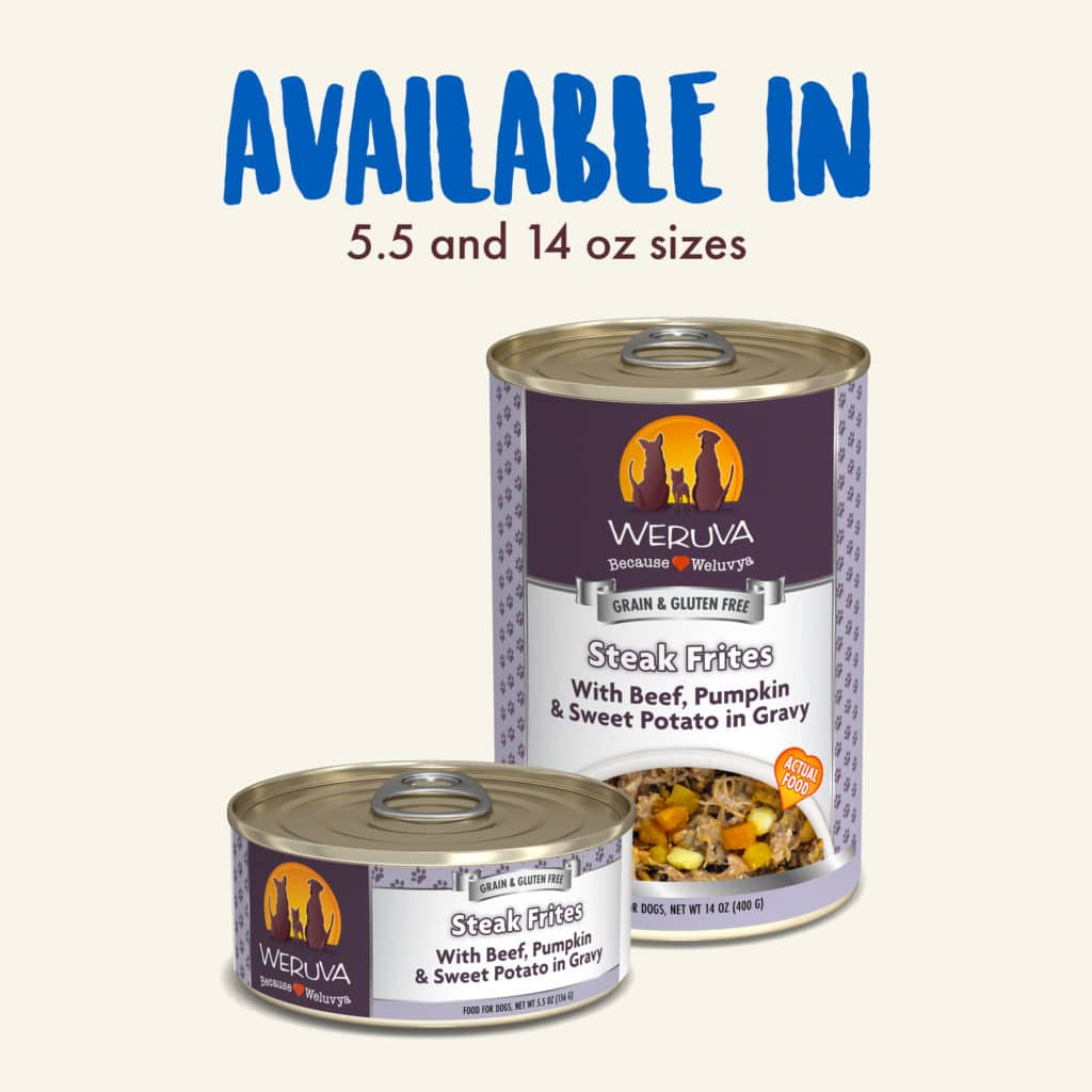 Weruva Steak Frites Canned Dog Food (14-oz, single can)