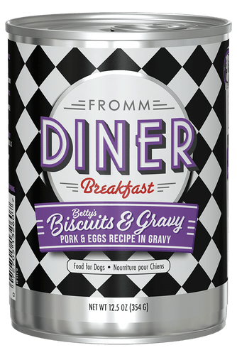 Fromm Diner Breakfast Betty's Biscuits & Gravy Pork & Eggs Recipe in Gravy Food for Dogs (12.5 oz)