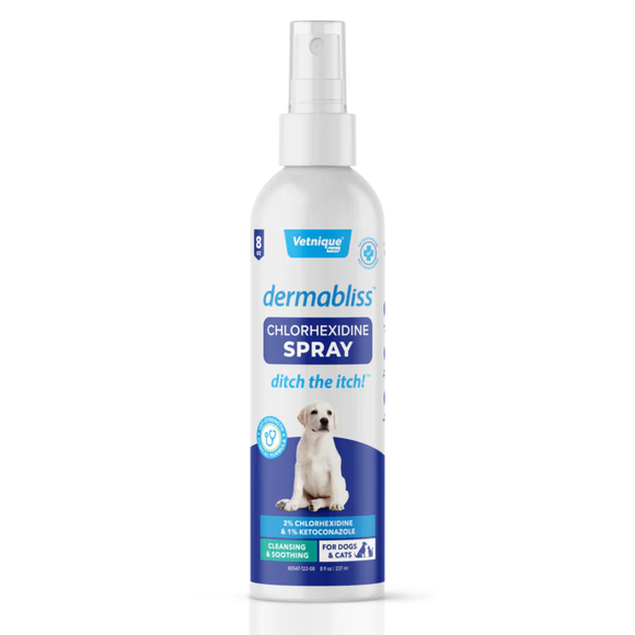 Vetnique Labs Dermabliss Anti-Bacterial & Anti-Fungal Chlorhexidine Antiseptic Spray