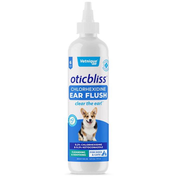 Vetnique Labs Oticbliss Anti-Bacterial & Anti-Fungal Chlorhexidine Ear Flush