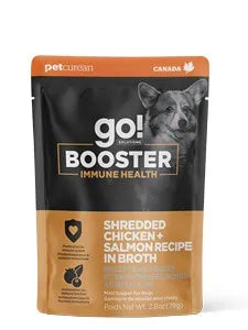 Petcurean Go! Solutions Booster Shredded Chicken + Salmon in Bone Broth for Immune Health Wet Dog Food (2.8 oz)