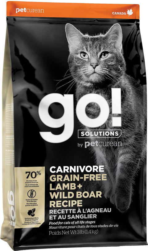 Petcurean Go! Solutions Carnivore Lamb + Wild Boar Dry Cat Food