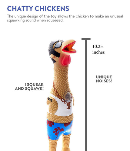 Charming Pet Squawkers Earl Latex Rubber Chicken Interactive Dog Toy (Large)