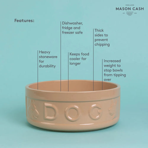 Mason Cash Cane Lettered Dog Bowl 9.8 101oz