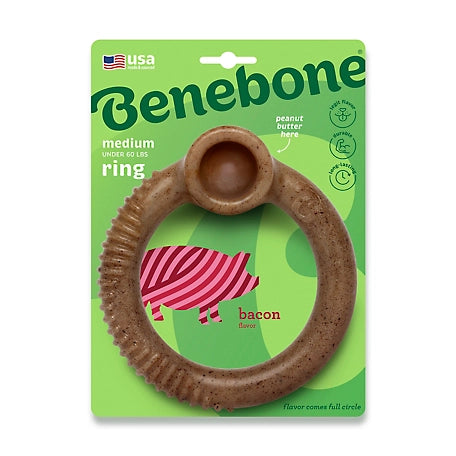 Benebone Bacon Flavored Ring Durable Dog Chew Toy