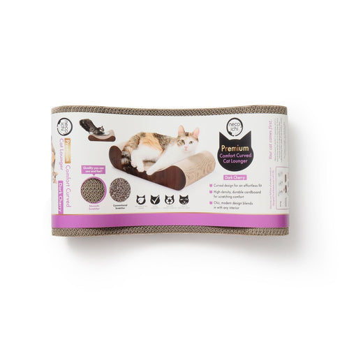 Necoichi Premium Comfort Curved Cat Lounger (Dark Cherry)