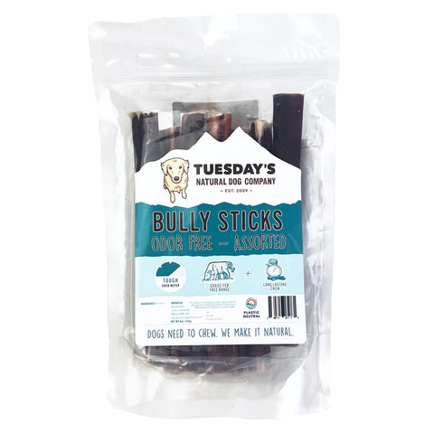Tuesday's Natural Dog Company Odor Free Bully Sticks 6" 8oz Bag
