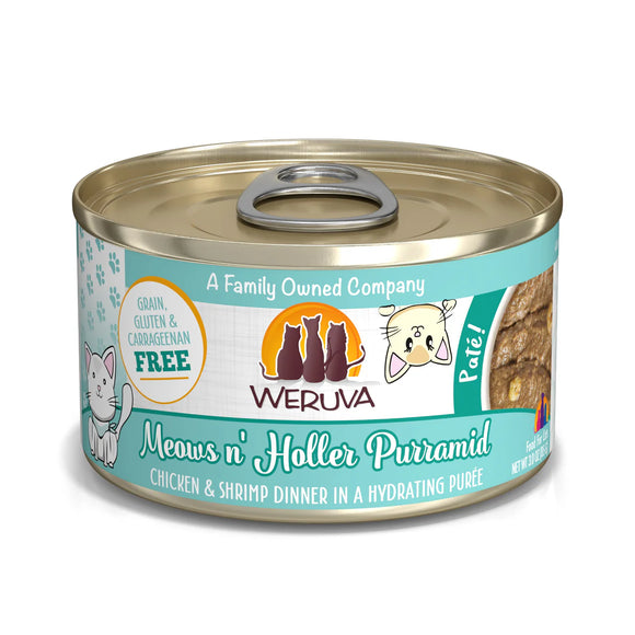 Weruva Classic Cat Paté, Meows n' Holler PurrAmid with Chicken & Shrimp