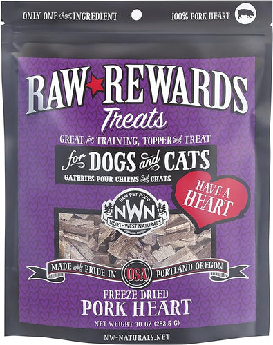 Northwest Naturals Freeze Dried Pork Heart Treats for Cats and Dogs