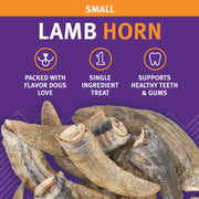 Icelandic+ Small Lamb Horn With Marrow Dog Chew