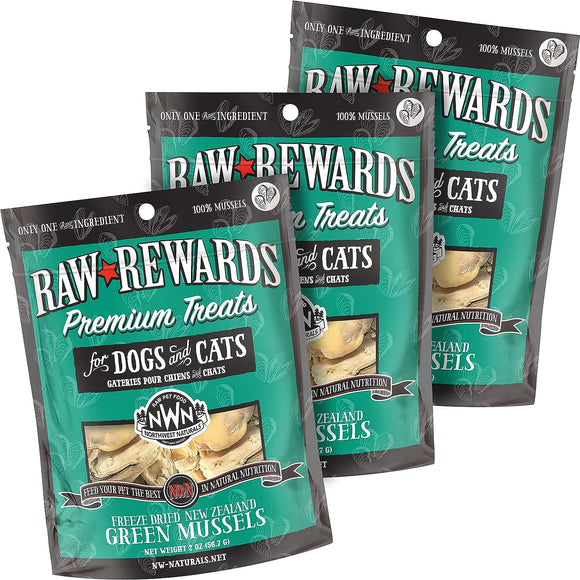 Northwest Naturals Raw Rewards Freeze-Dried Treats for Dogs and Cats (Green Lipped Mussels - 2 oz)
