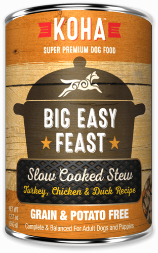Koha Big Easy Feast Slow Cooked Stew Turkey, Chicken, & Duck for Dogs (12.7-oz)