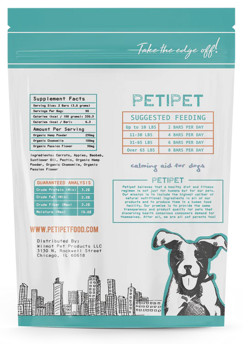 PETIPET Calming Bars Hemp & Chamomile Dog Supplement