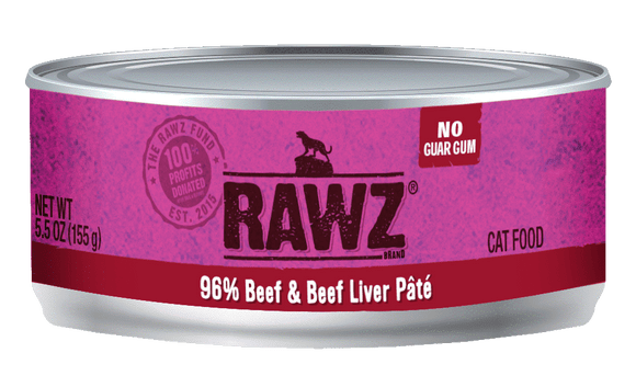 RAWZ 96% Beef & Beef Liver Pate Canned Cat Food