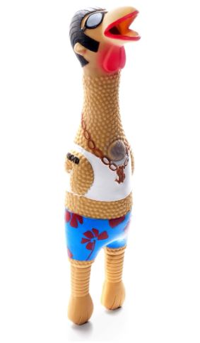 Charming Pet Squawkers Earl Latex Rubber Chicken Interactive Dog Toy (Large)