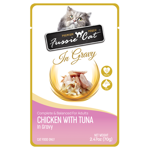 Fussie Cat Premium Pouch Chicken & Tuna In Gravy Wet Cat Food