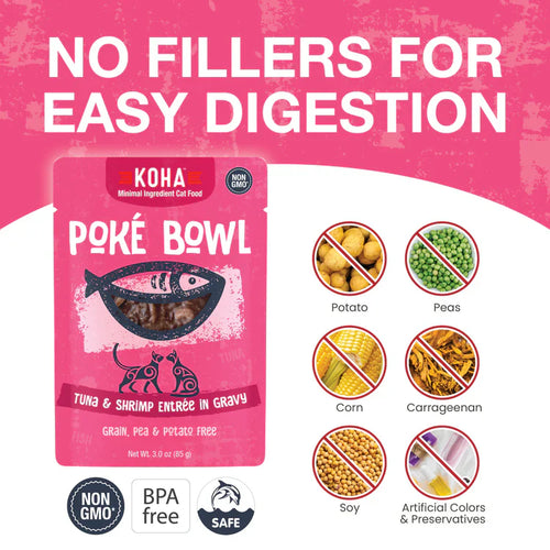 Koha Poké Bowl Tuna & Shrimp Entrée in Gravy for Cats (3 oz)