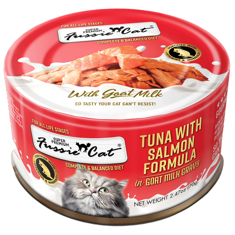 Fussie Cat Tuna & Salmon In Goat Milk Gravy Canned Cat Food