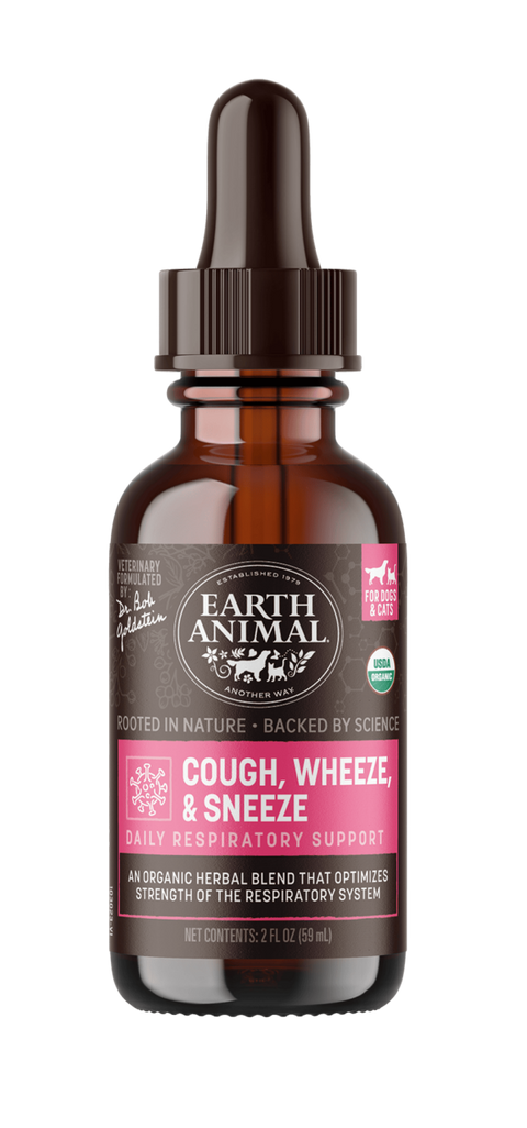 Earth Animal Cough, Wheeze, & Sneeze Daily Respiratory Support for Dogs and Cats