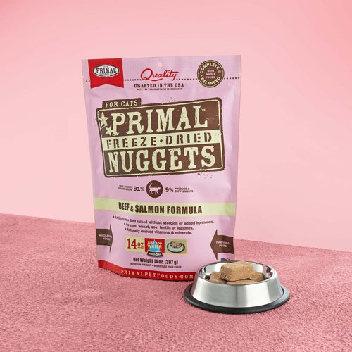 Primal Pet Foods Feline Freeze-Dried Nuggets (Beef & Salmon 14 Oz)