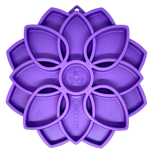SodaPup Mandala Design Etray Enrichment Tray For Dogs (Purple - 8” wide X 8” tall 0.9” thick)