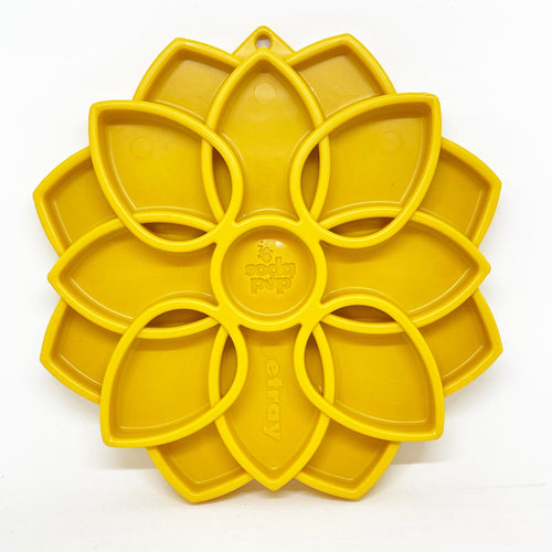 SodaPup Mandala Design Etray Enrichment Tray For Dogs (Yellow - 8” wide X 8” tall 0.9” thick)