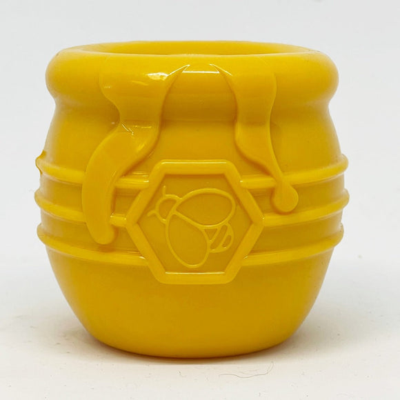 SodaPup Honey Pot Durable PUP-X Rubber Treat Dispenser & Enrichment Toy (Large Yellow)