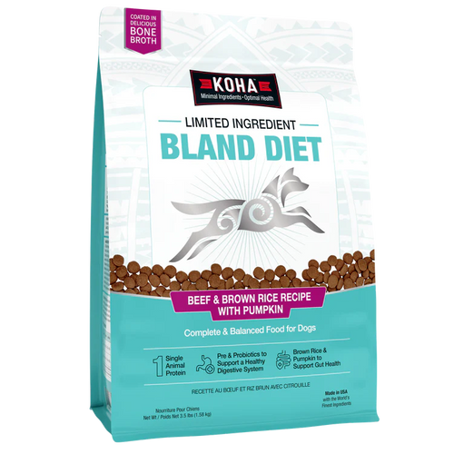 KOHA Limited Ingredient Dry Bland Diet Beef & Brown Rice Recipe with Pumpkin for Dogs