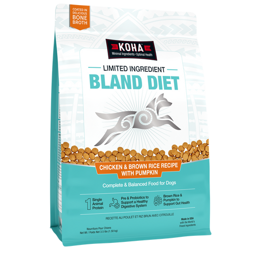 Koha Limited Ingredient Dry Bland Diet Chicken & Brown Rice Recipe with Pumpkin for Dogs (3.5 lb)