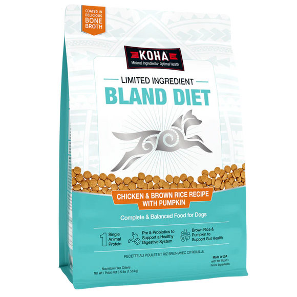 KOHA Limited Ingredient Dry Bland Diet Chicken & Brown Rice Recipe with Pumpkin for Dogs