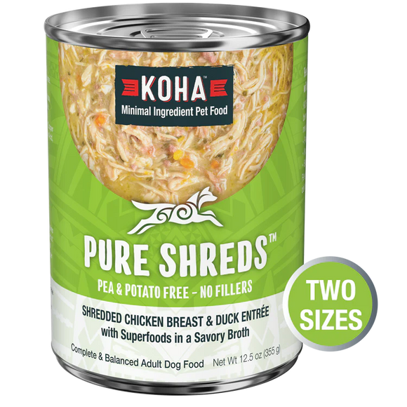 Koha Pure Shreds Chicken & Duck Canned Dog Food