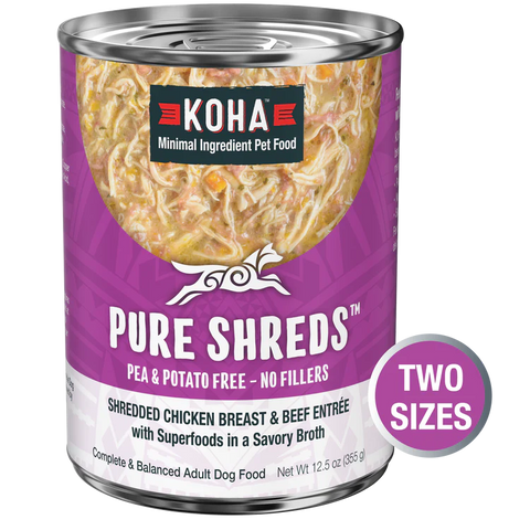 Koha Pure Shreds Chicken & Beef Entree Canned Dog Food