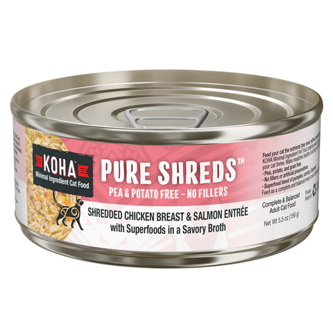 Koha Pure Shreds Chicken & Salmon Entree Canned Cat Food