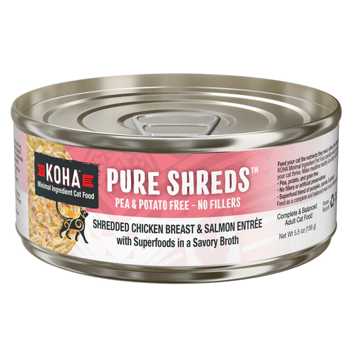 Koha Pure Shreds Chicken & Salmon Entree Canned Cat Food