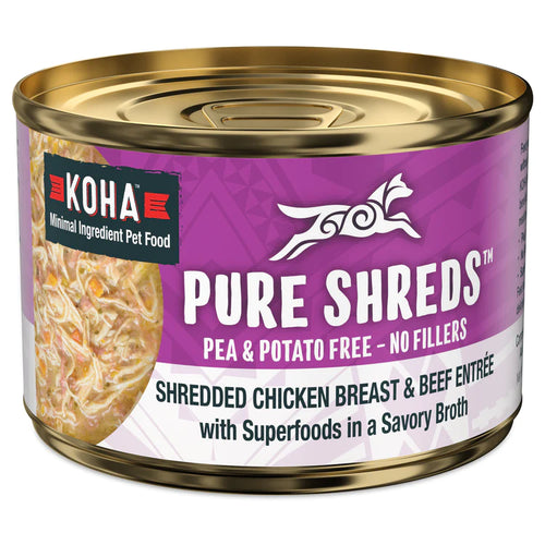 Koha Pure Shreds Chicken & Beef Entree Canned Dog Food