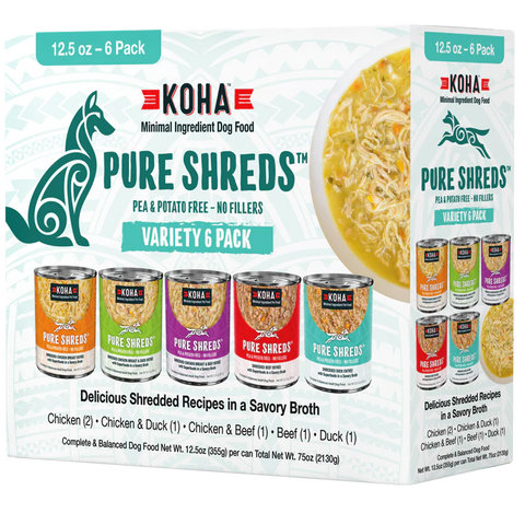 Koha Pure Shreds Variety Pack Canned Dog Food