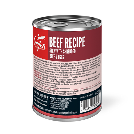 ORIJEN Beef Recipe Stew with Shredded Beef and Eggs Wet Dog Food (12.8 Oz Single)