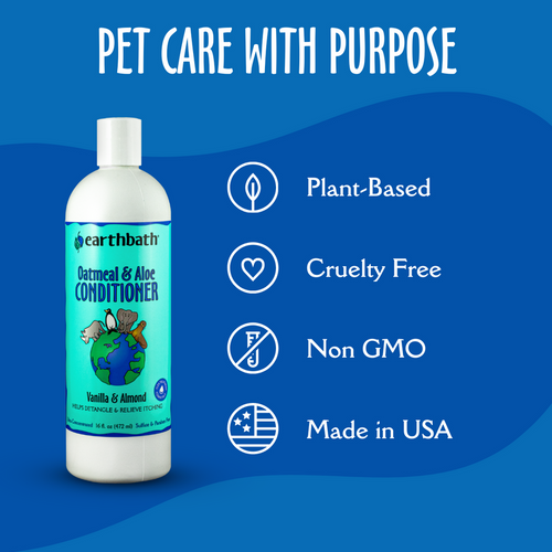 Earthbath Vanilla & Almond Oatmeal & Aloe Conditioner for Dogs and Cats (16 oz.)