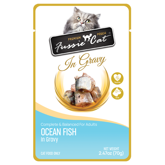 Fussie Cat Premium Pouch Ocean Fish in Gravy Wet Cat Food