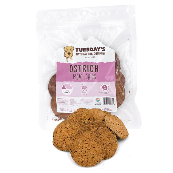 Tuesday's Natural Dog Company Ostrich Meat Chips