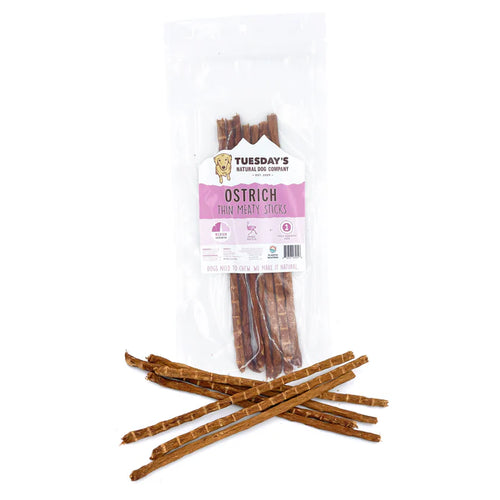 Tuesday's Natural Dog Company Ostrich Thin Meaty Sticks