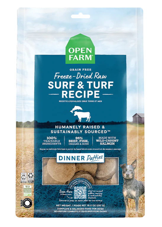 Open Farm Surf & Turf Freeze Dried Patties Dog Food