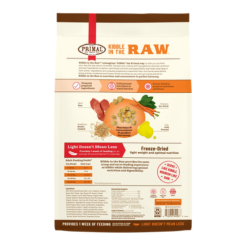 Primal Kibble in the Raw Beef Recipe Dog Food