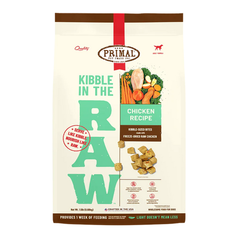 Primal Kibble in the Raw Chicken Recipe Dog Food
