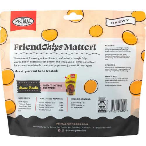 Primal Friendchips Matter Beef Jerky Dog Treats