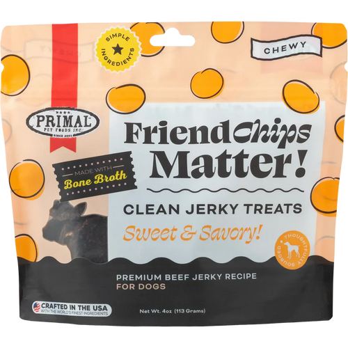 Primal Friendchips Matter Beef Jerky Dog Treats