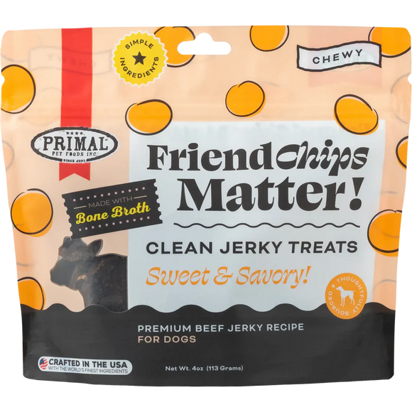 Primal Friendchips Matter Beef Jerky Dog Treats