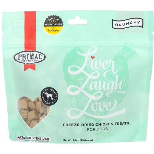 Primal Liver Laugh Love Freeze Dried Chicken Dog Treats (1.5 oz)