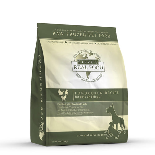 Steve's Real Food Frozen Raw Turducken Diet for Dogs and Cats (13.5 lb Patties)