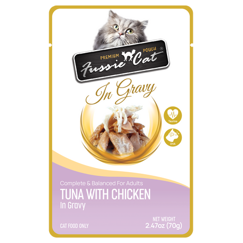 Fussie Cat Premium Pouch Tuna & Chicken In Gravy Wet Cat Food